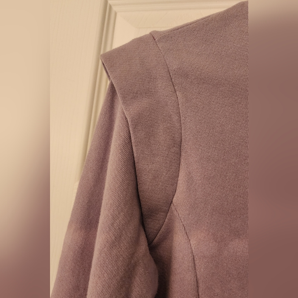 MONROW Purple Ombre Wash Ruffle-Shoulder Sweatshirt | Size S - Picture 5 of 8